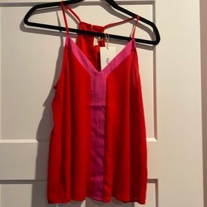 Spaghetti strap color block top